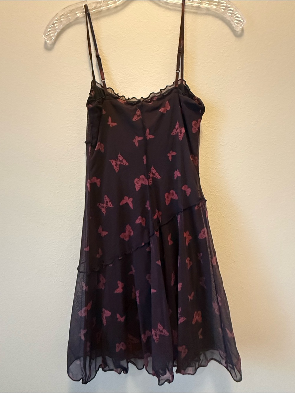 Urban Outfitters Moxie Butterfly Mesh Mini Slip Dress Size XS Y2K 90’s Inspired - Picture 6 of 14